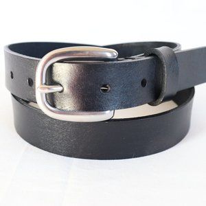 30" Handmade 100% cow hide full grain black leather belt plain unisex A1